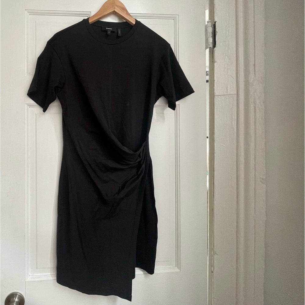 THEORY Organic Cotton Draped Tee Dress